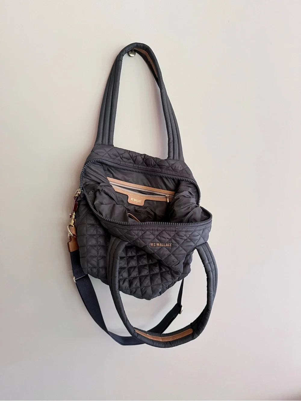 MZ Wallace Quilted Grey Women’s Tote Bag